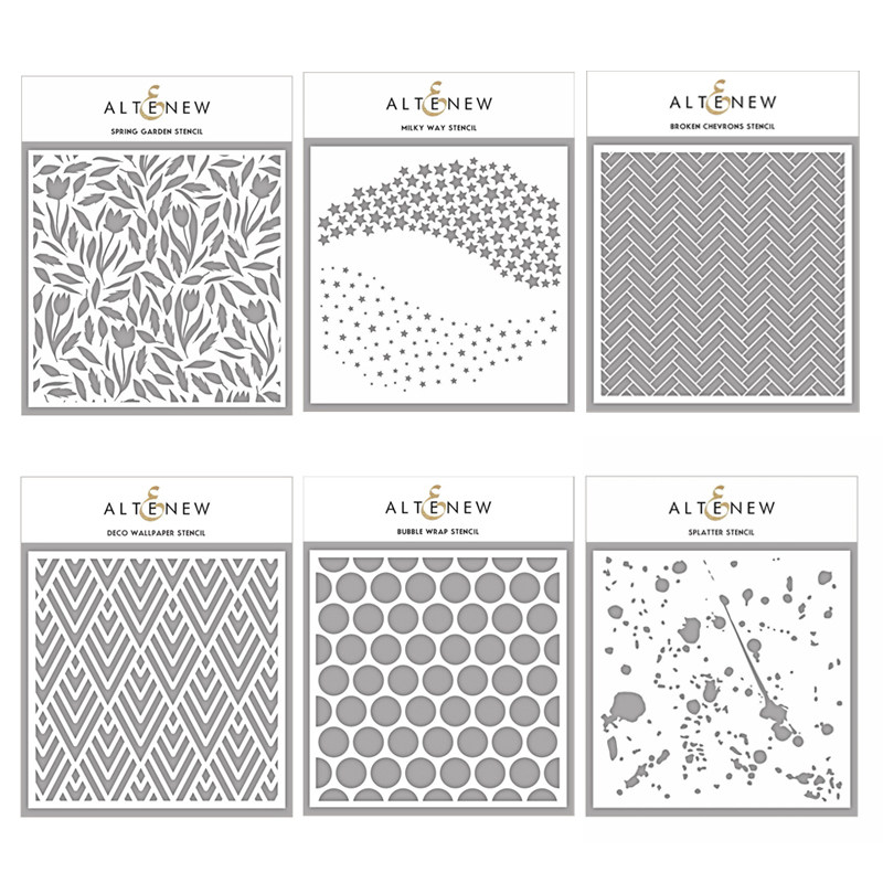 Altenew 进口遮蔽板遮蔽模板 刷色喷颜料彩绘星星花朵喷溅