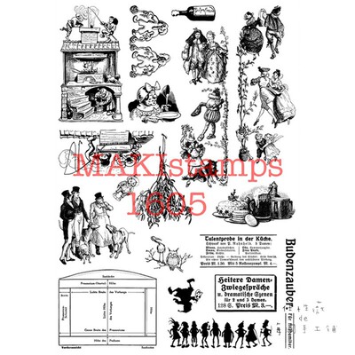 德国复古圣诞绅士女士印章手帐