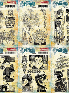 Paper Artsy复古系红色橡胶泡棉印章 英国进口Lynne Perrella之四