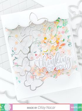 Waffle Flower摇摇卡粘贴硬塑料片 亮片卡片塑封Shaker Cover