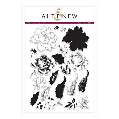 altenew牡丹花束大印章透明