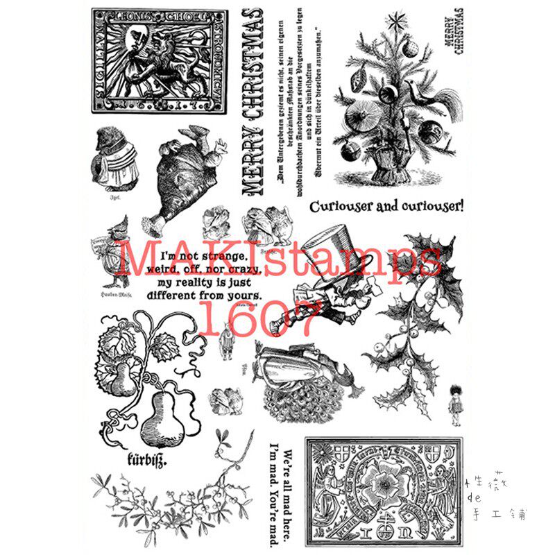 Maki 德国复古中世纪系列植物疯帽子手帐印章 1607 MAKIstamps