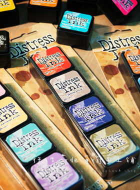 Tim Holtz复古迷你印台 纸艺印章染卡刷色晕染Distress Ink