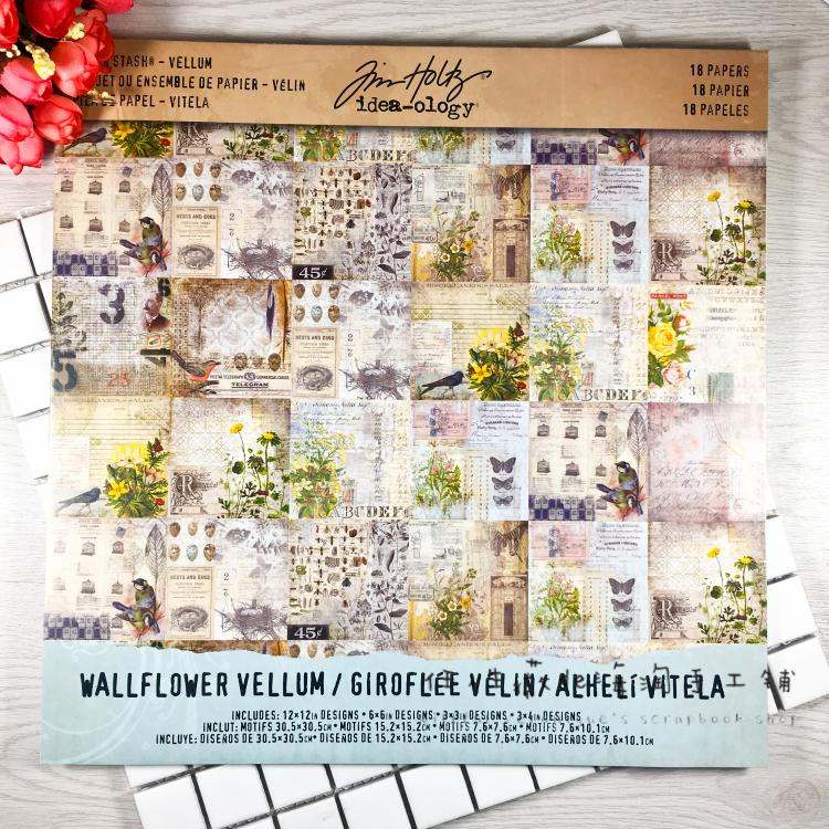 新补货 Tim Holtz Idea-ology Paper 硫酸纸卡纸背景纸本手帐素材