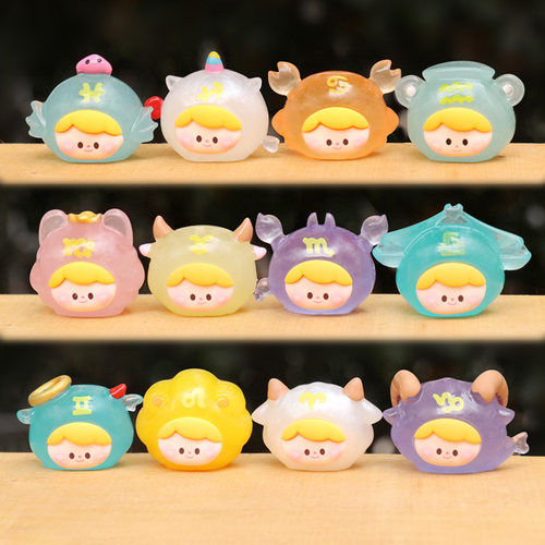 可爱夜光十二星座系列潮玩盲盒