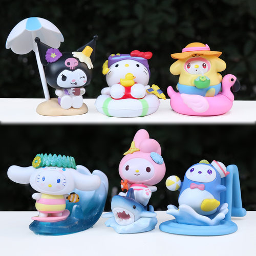 新品卡通动漫夏日沙滩KT潮玩盲盒