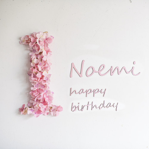 ins风宝宝卧室 生日派对姓名定制年龄绢花绿植墙贴 周岁摆拍装饰