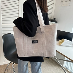大容量托特包包女包2023新款通勤包ins时尚加厚帆布包学生上课包