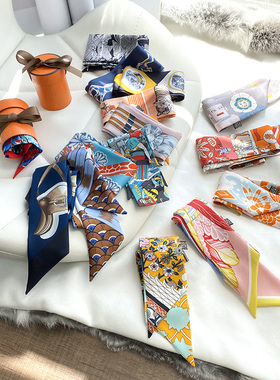 新款真丝绑包丝巾绑包包手柄缠手提包装饰长条丝带双面蚕丝围巾女