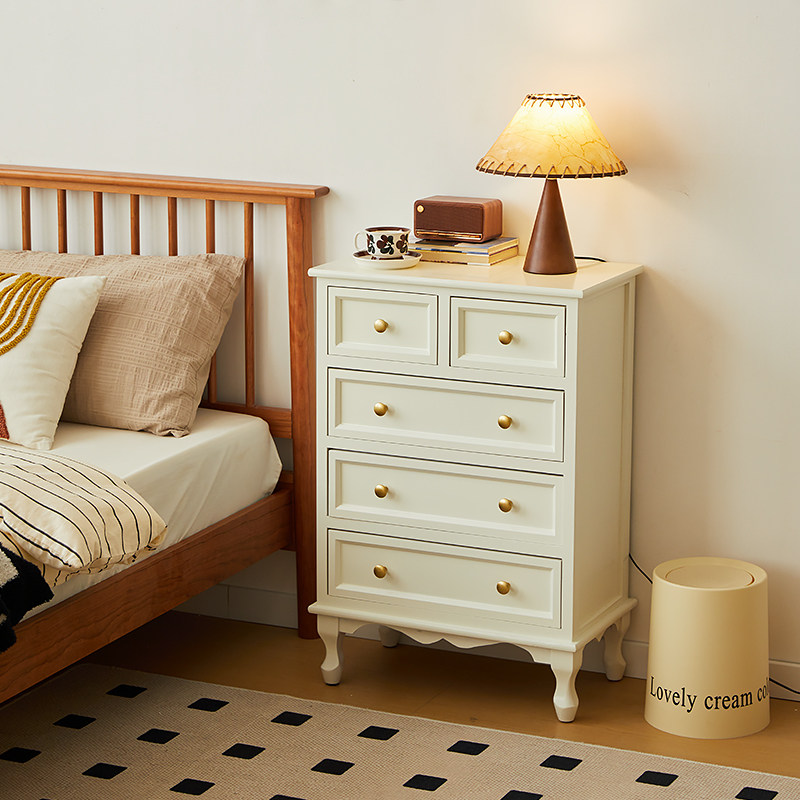 法式奶油风9斗柜美式实木玄关柜