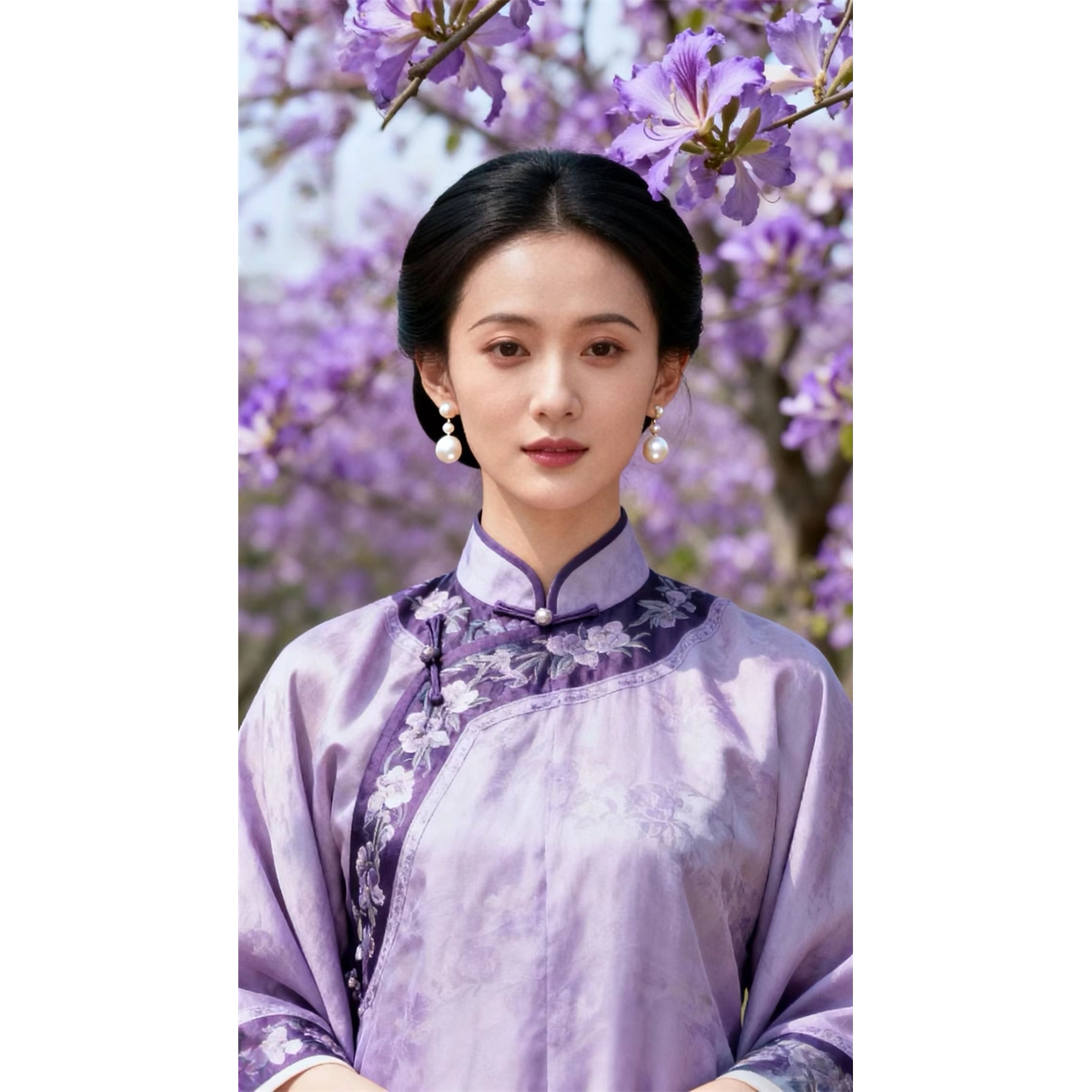 旗袍温柔美女贴画客厅卧室出租房墙面美少妇贴纸海报防水自粘贴