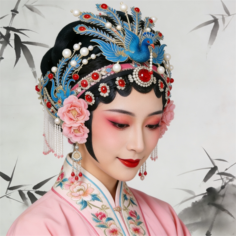 戏曲美女贴画卧室宿舍出租房墙面国潮人物贴纸防水自粘贴中式遮瑕