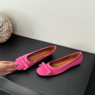 方头一字扣带浅口平底鞋 法式 韩版 女2025新款 内增高蝴蝶结单鞋