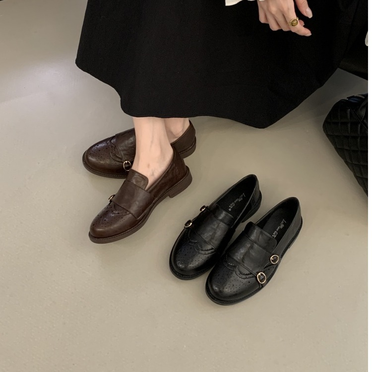 软底乐福鞋女平底2026新款英伦黑色小皮鞋平底时尚JK制服单鞋潮