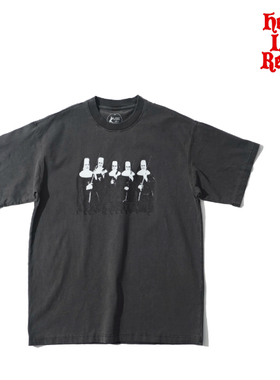 H-D  HELL IS REAL  修女水洗做旧 复古重磅小领口 短袖T恤