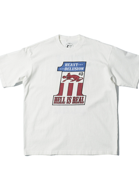 H-D HELL IS REAL  ONE LOGO 复古机车 重磅小领口 短袖T恤