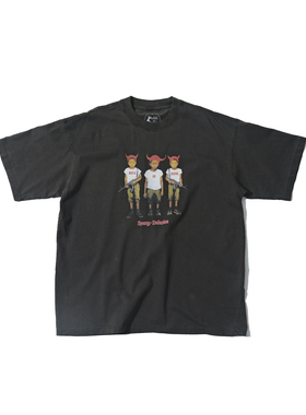 H-D  HELL IS REAL 童子军  复古机车 重磅小领口 短袖T恤