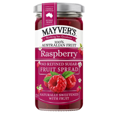 澳洲代购直邮Mayvers 土澳制造天然水果树莓草莓蓝莓杏子果酱280g