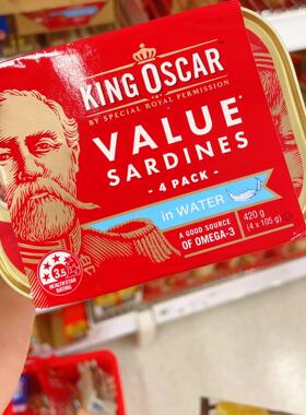 澳洲代购直邮 King Oscar 橡木烟熏沙丁鱼罐头 橄榄油番茄酱 105g