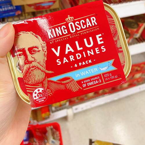 澳洲代购直邮 King Oscar 橡木烟熏沙丁鱼罐头 橄榄油番茄酱 105g