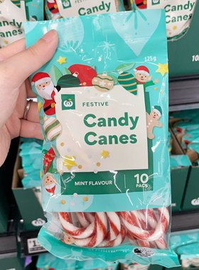 澳洲代购直邮Coles超市自营Candy Cane Peppermint拐杖糖 10/30根