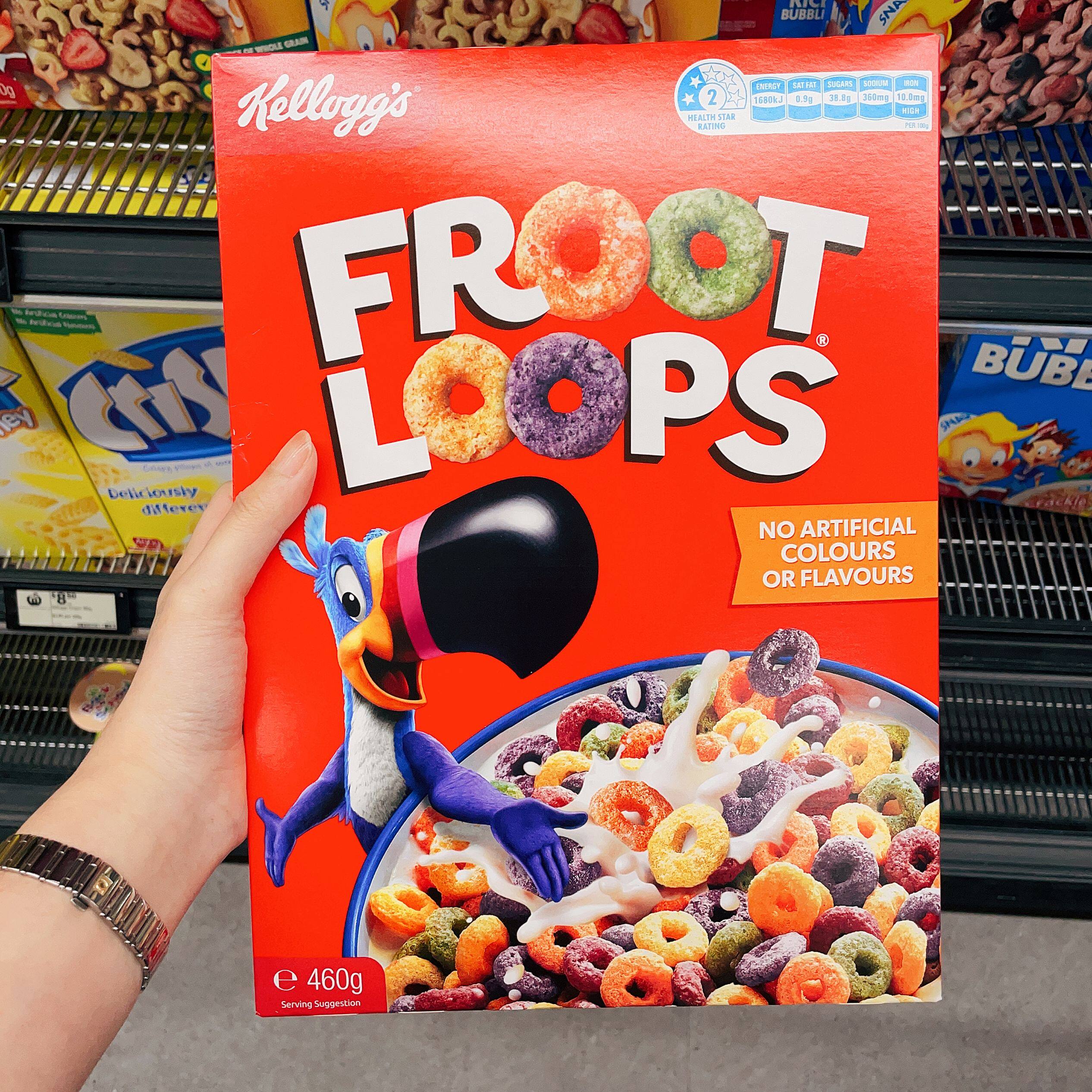 澳洲代购直邮 Kelloggs 家乐氏Froot Loops早餐水果麦圈麦片 460g