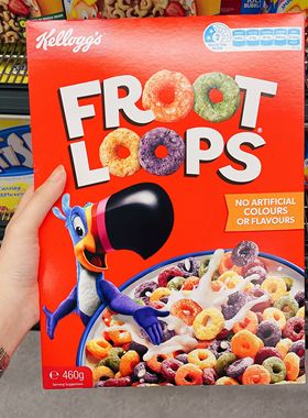 澳洲代购直邮 Kelloggs 家乐氏Froot Loops早餐水果麦圈麦片 460g