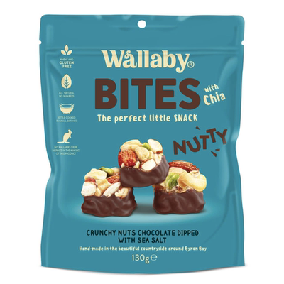 Wallaby bites 澳洲代购直邮 健康巧克力涂层混合坚果脆团 130g