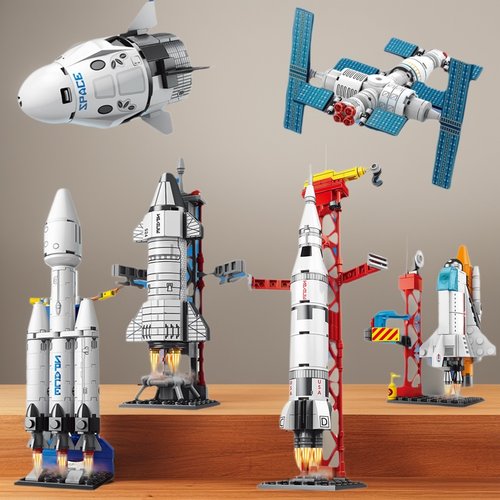 男女孩航天飞机儿童益智玩具生日礼物火箭积木飞船空间站拼装模型