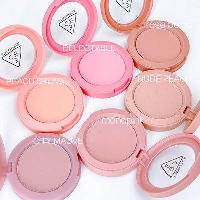 哑光膨胀试色mono色腮红裸粉小样pink收缩rose蜜桃色beige