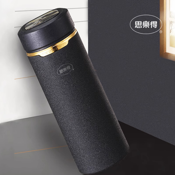 思乐得不锈钢保温杯男商务保温杯足银内胆泡茶杯送礼品办公室水杯