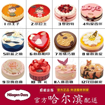 哈尔滨哈根达斯冰淇淋专卖店雪糕生日蛋糕专人同城配送速递上门