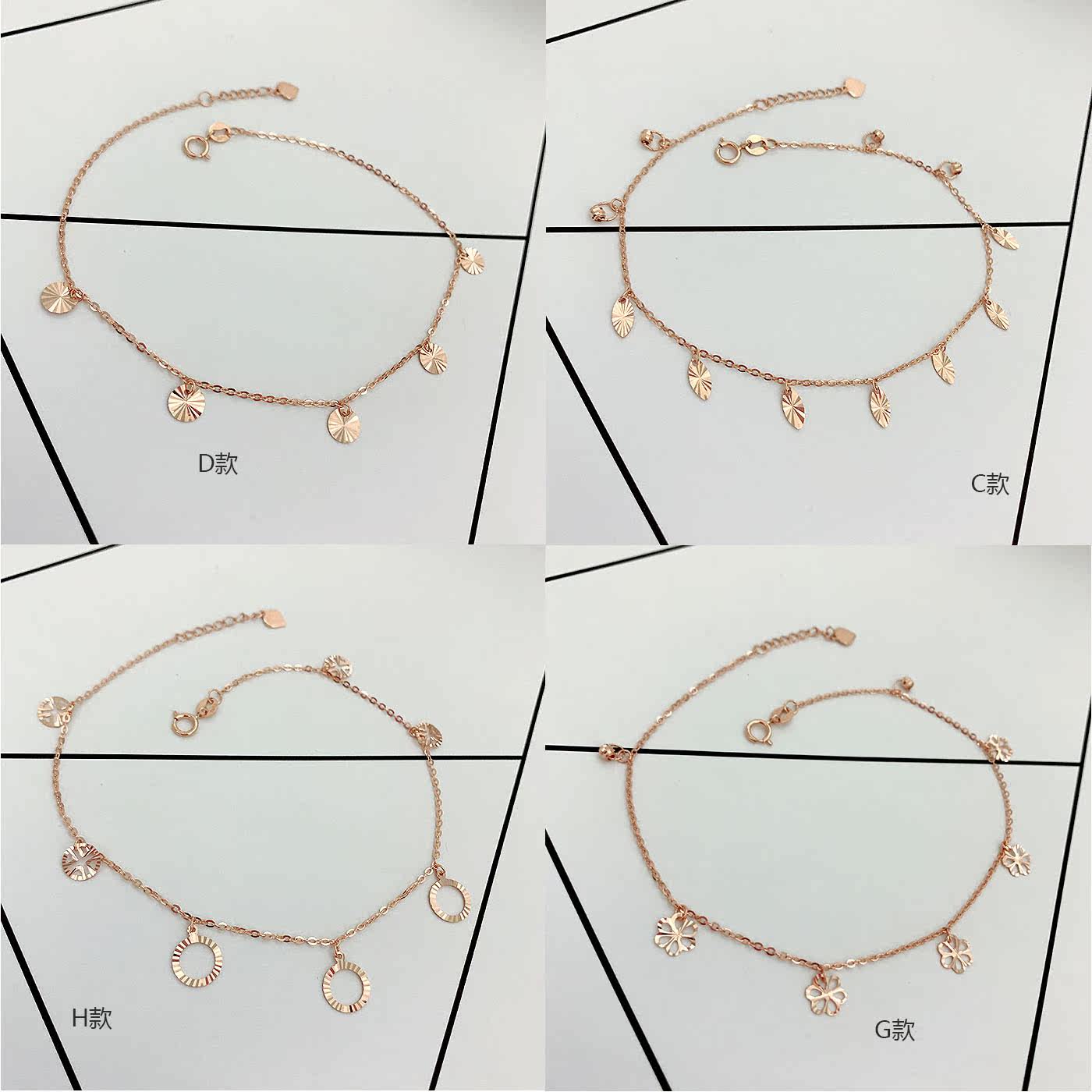 正品 18K玫瑰金脚链  合集多款 流苏K金脚链 22-24CM|ruв категории ювелирные изделия/алмаз/жадеит/золото, драгоценности Kim, 脚饰 - от Buy2taobao.com для оказания профессиональной услуги покупки агента Taobao