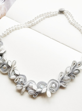 原创枝蔓饰带项链DIY发夹定制