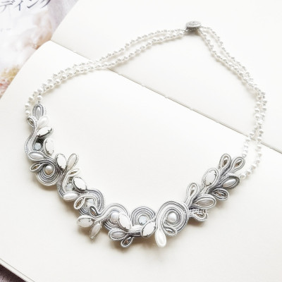 原创枝蔓饰带项链DIY发夹定制