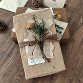 文艺复古干花搭配蓬蓬包装 牛皮纸皱纹纸 纸生日情人礼物礼品包装