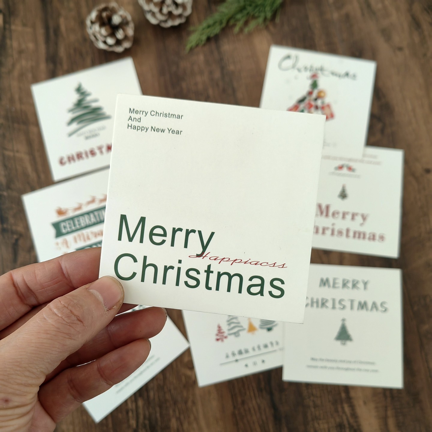 in风圣诞节祝福小卡片明信片贺卡留言卡送礼包装搭配材料