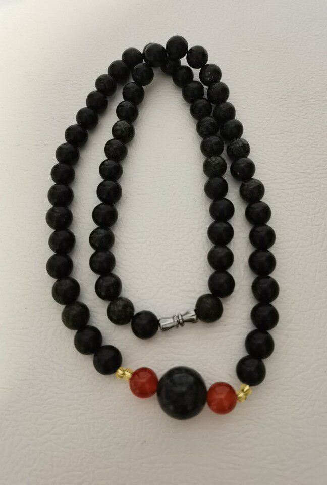 药王石项链8m圆珠塔链锁骨链藏玉墨绿玉现货民族风女饰品不退换杀