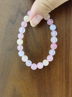 天然摩根石手串8m+圆珠链单圈手链女饰品好人缘招桃花彩色珠串秒