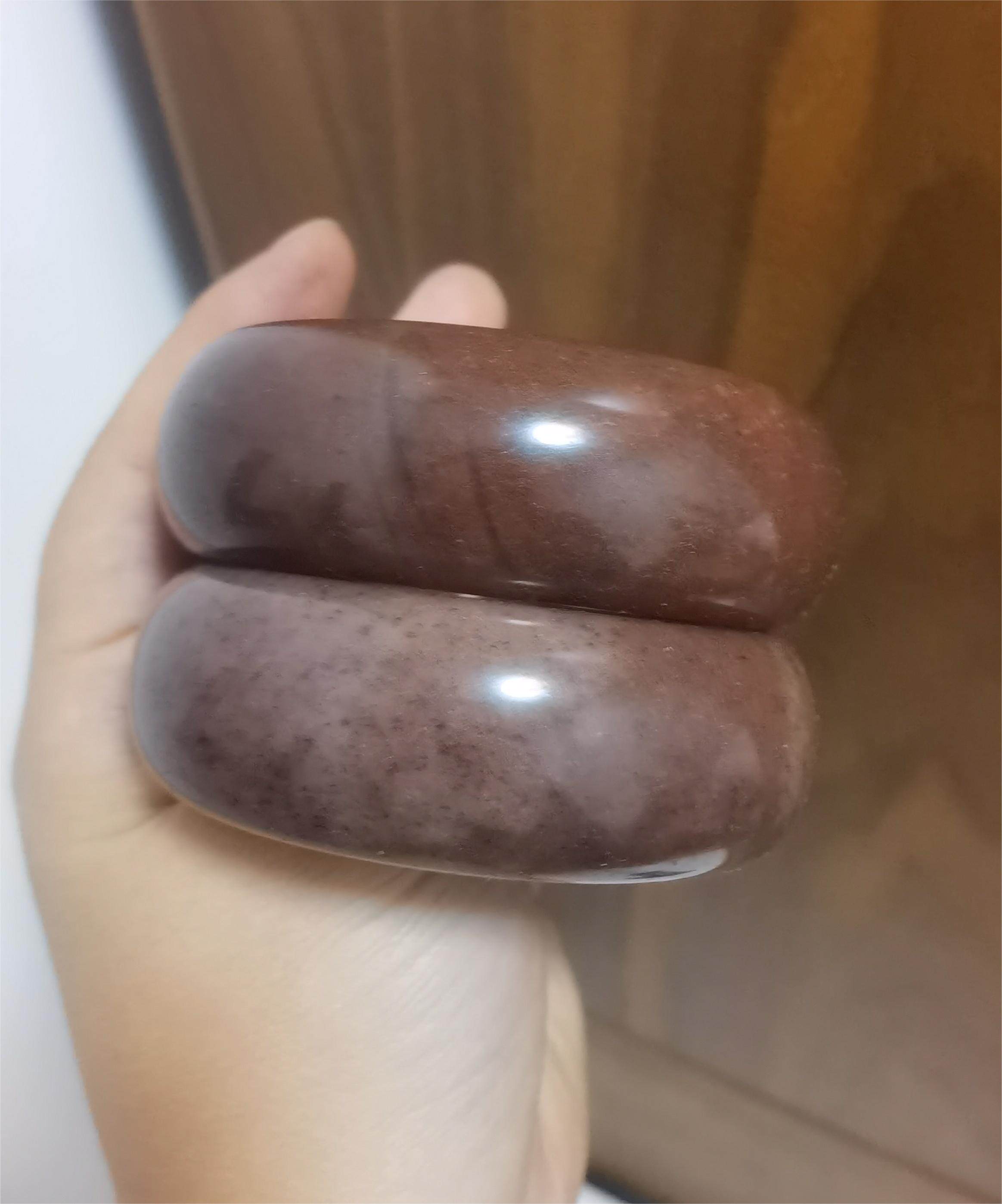 佘太翠特色宽轮胎草莓酱玉手镯59/60圈民族风现货女饰品不退换秒