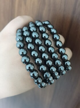 太核磁单圈手链8m珠串民族风现货钛核磁情侣饰品福利秒杀能量石