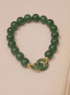 和田玉*兮暮手串*S925银镀金镶嵌PC22121501（多样性发货）