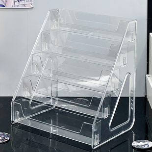 透明亚克力吧唧展示架小型方形阶梯放75mm的迷你谷子古美置物架