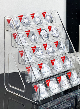 吧唧展示架透明亚克力小型方形阶梯放75mm的谷子迷你古美置物架