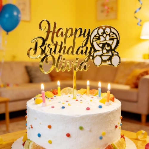 定制名字生日快乐插牌happy birthday cake topper卡通字母插牌