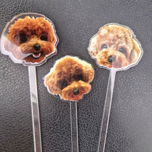 Custom Drink Stirrer定制狗狗猫宠物头像生日婚礼果汁酒搅拌棒