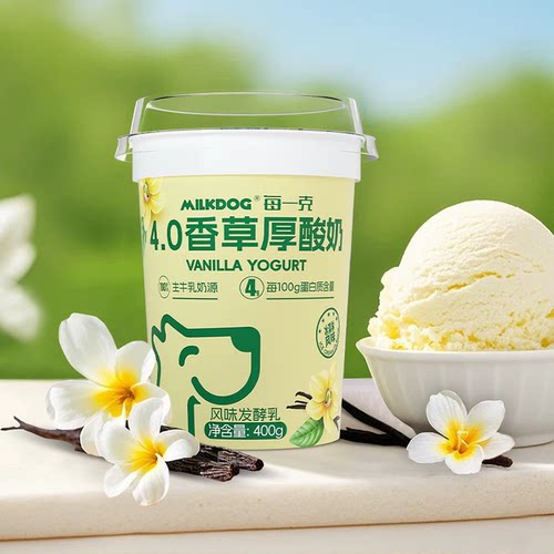 每一克4.0蛋白香草厚酸奶冰淇淋