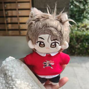 现货海棠兮马年拜年红卫衣10/20cm娃衣新年马上有福棉花娃娃挂件