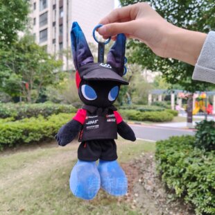 潮玩娃衣MOOS毛绒玩偶公仔F1赛车服跑车机车队服套装 默修18cm挂件