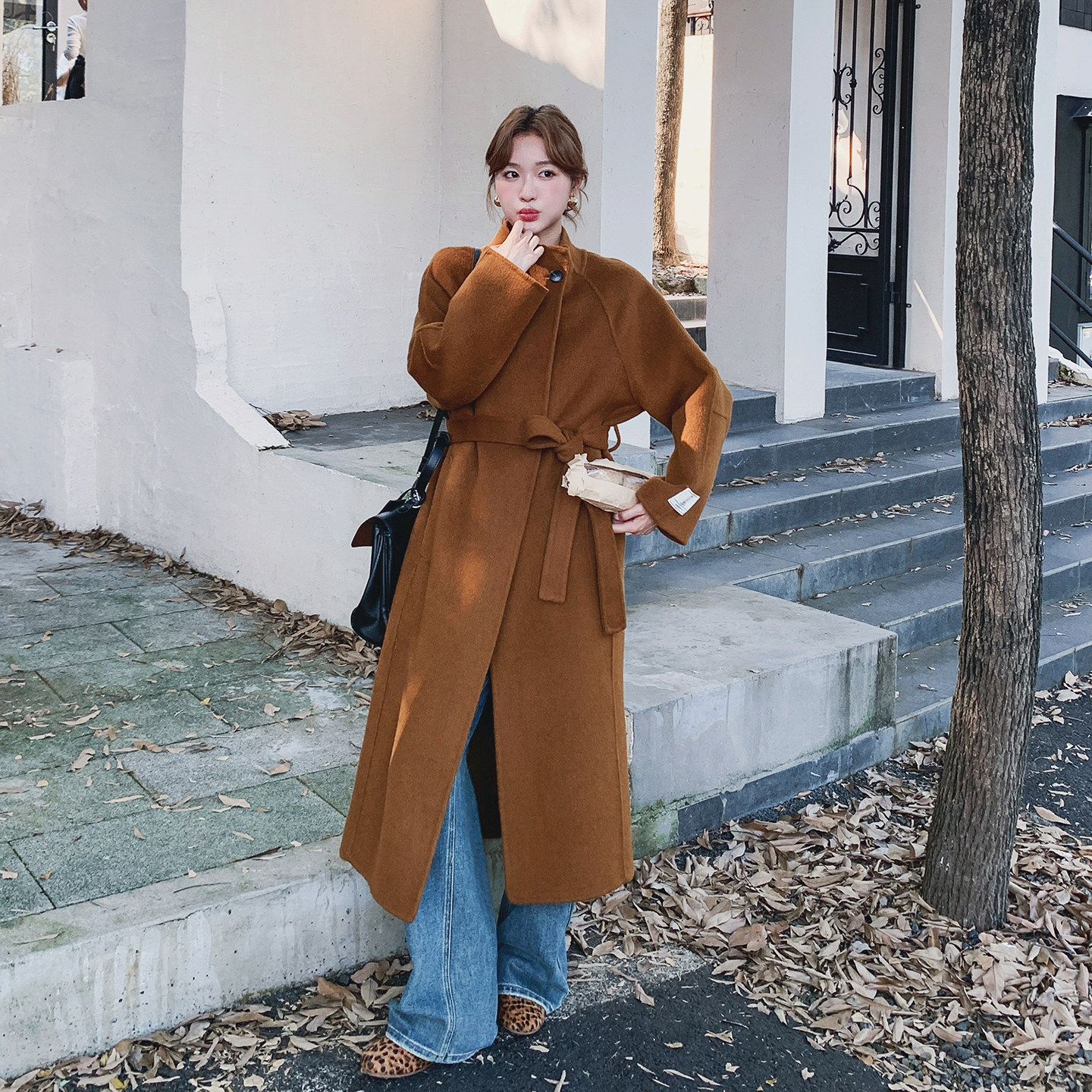 高级感茧型气质显瘦羊毛双面呢子大衣女冬新款长过膝加厚毛呢外套，女装毛呢外套，2C077